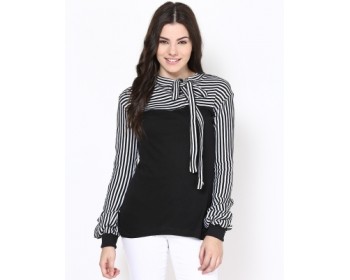 Athena Casual Full Sleeve Striped Women's Top